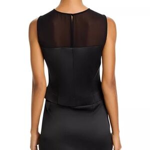 NEW French Connection Illusion Neck Black Top Size 6